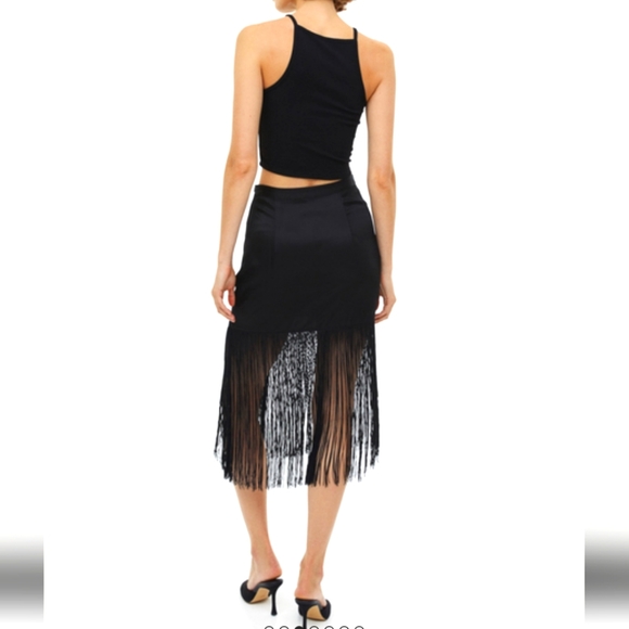 Fringe Calf Length Skirt - Picture 3 of 7